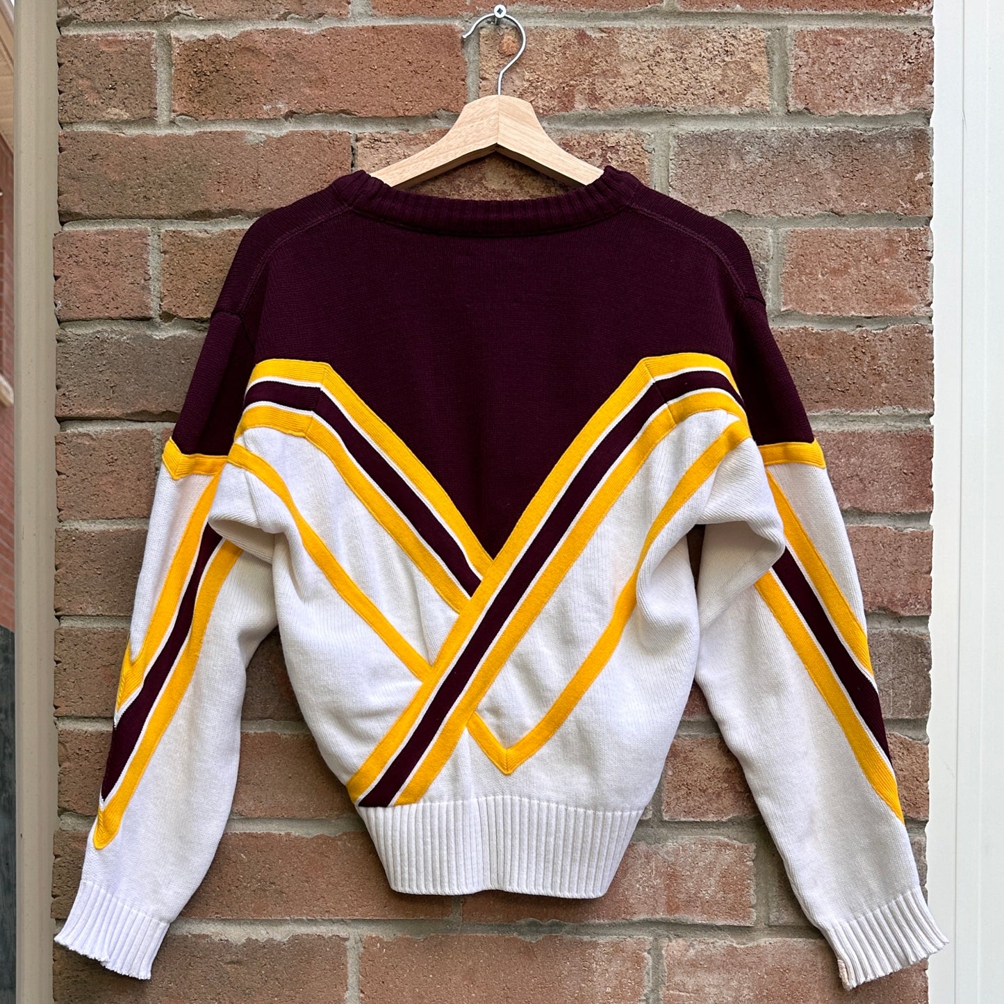 Cheer Leader Burgundy and Yellow Sweater, S