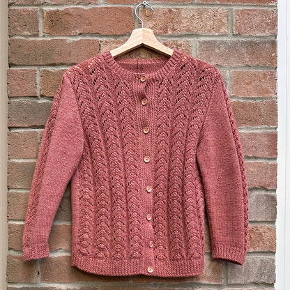 Pink Knit Wool Cardigan, M