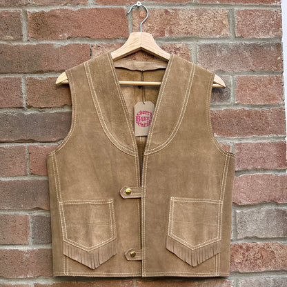 Tan Leather Vest, M