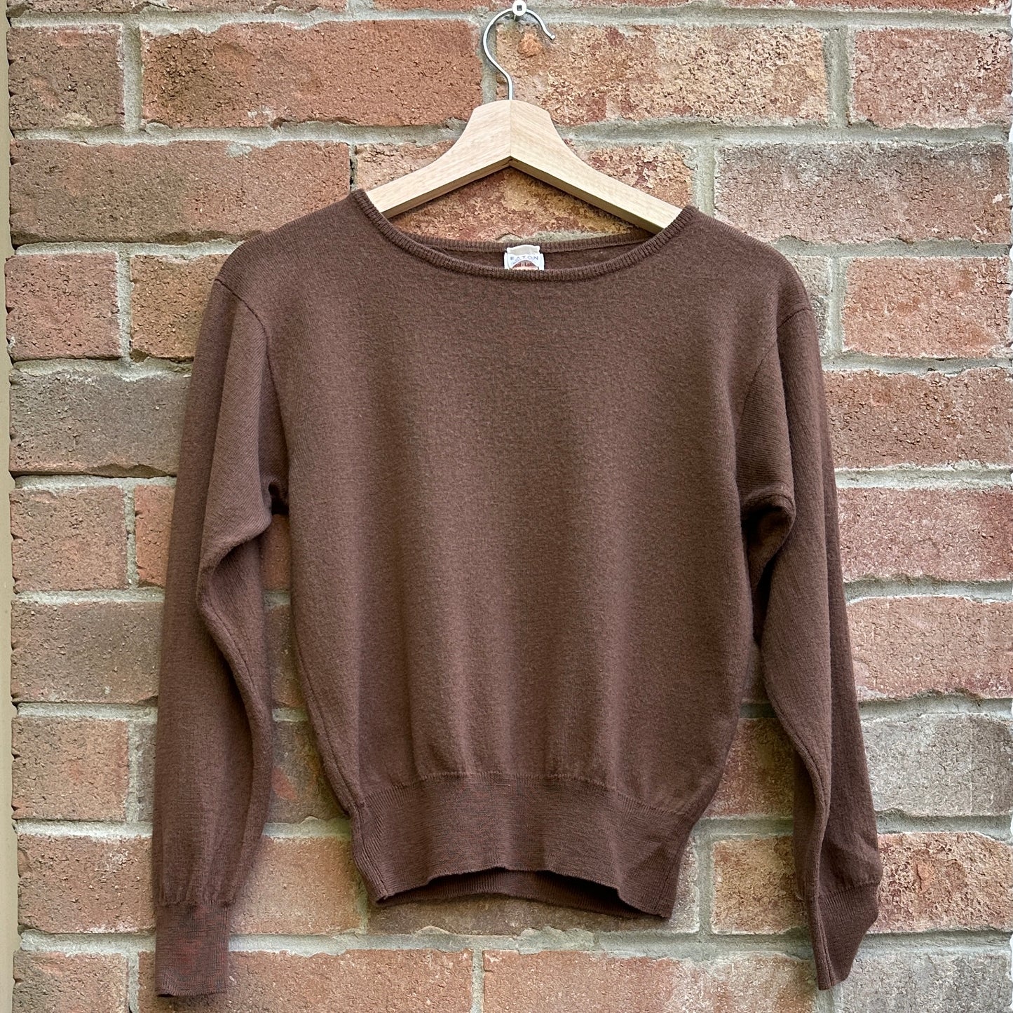 Eaton Chocolate Brown Wool Sweater, M