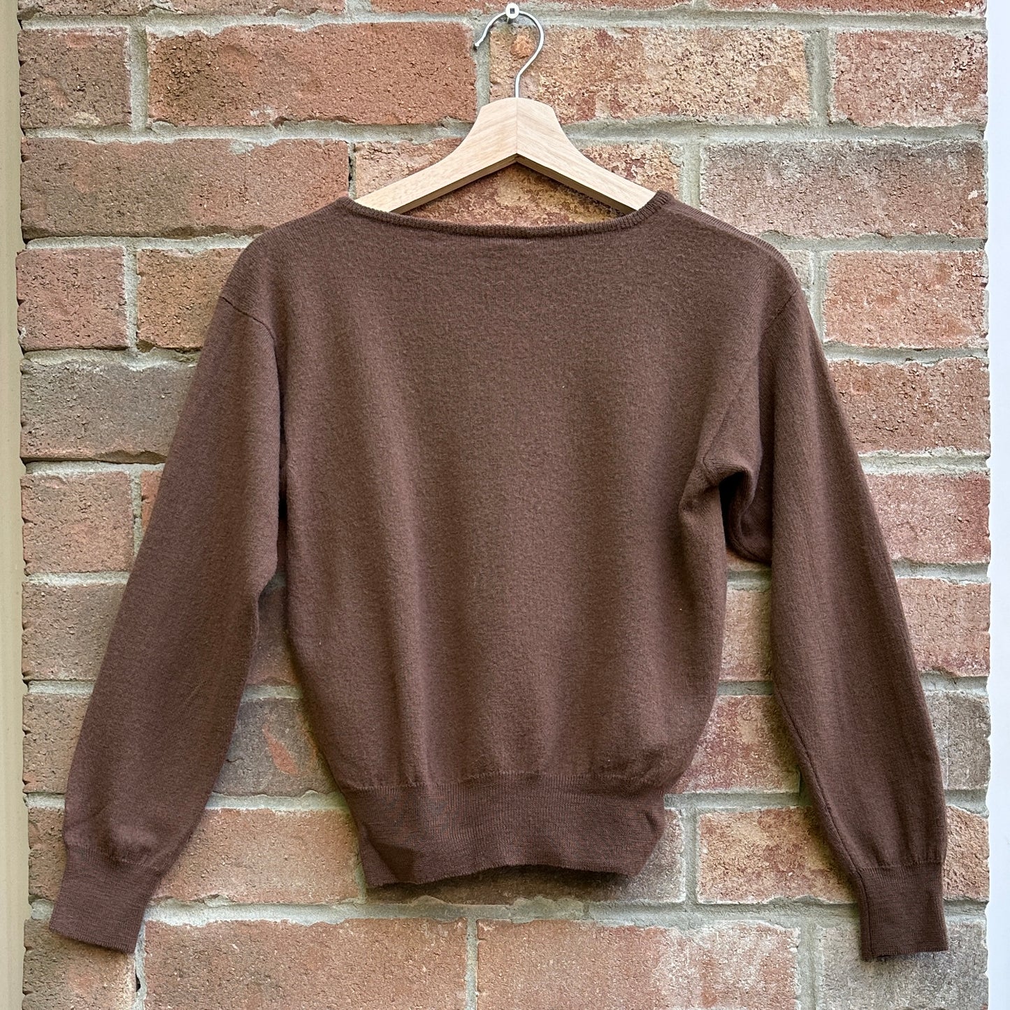 Eaton Chocolate Brown Wool Sweater, M