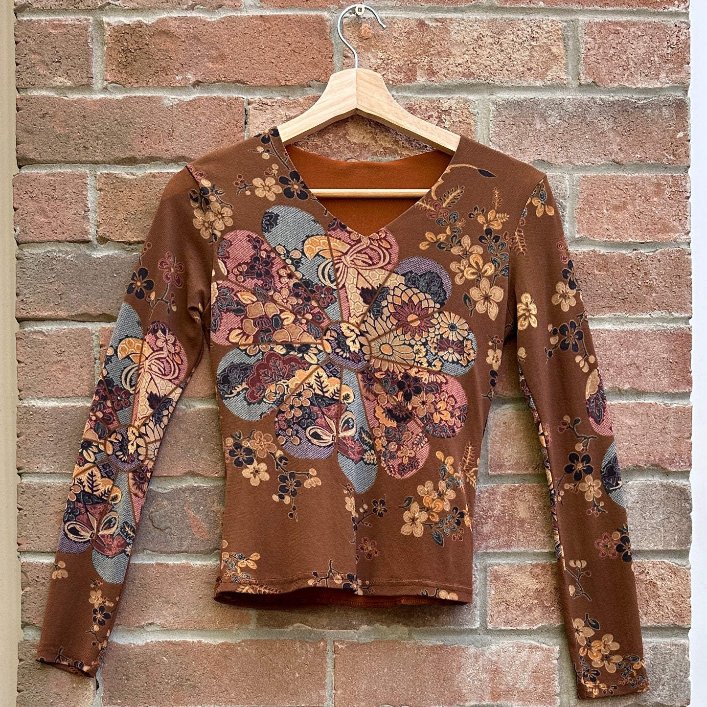 Bohemian Flower Pattern Long Sleeve, S