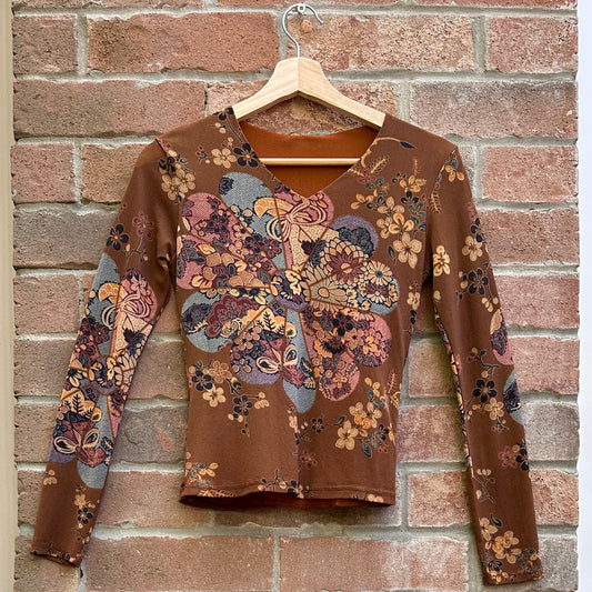 Bohemian Flower Pattern Long Sleeve, S