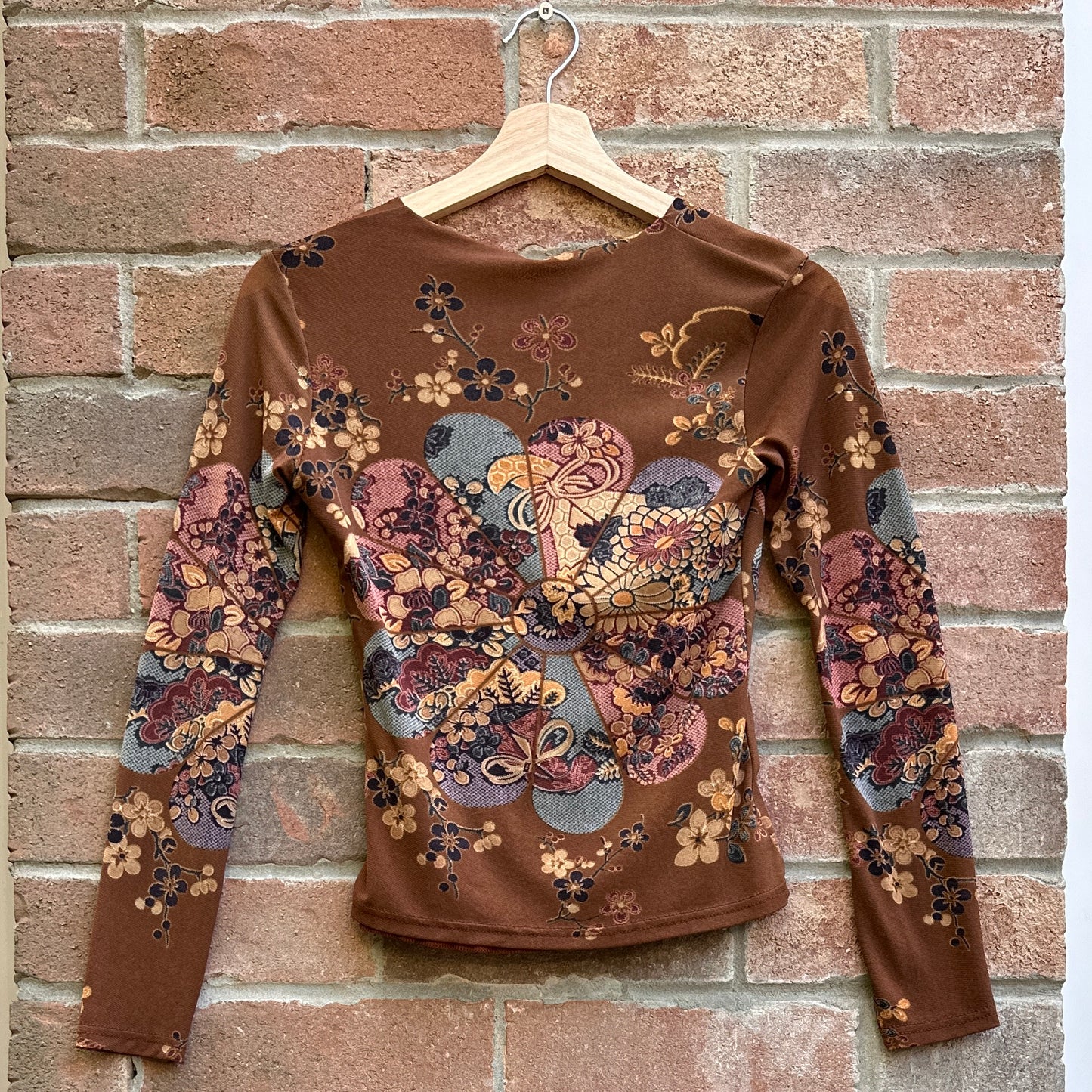 Bohemian Flower Pattern Long Sleeve, S