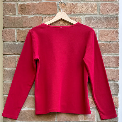 Northern Reflections Red Waffle Knit Long Sleeve, M