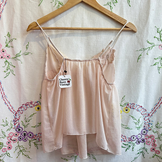 Pink Sheer Lace Camisole, S