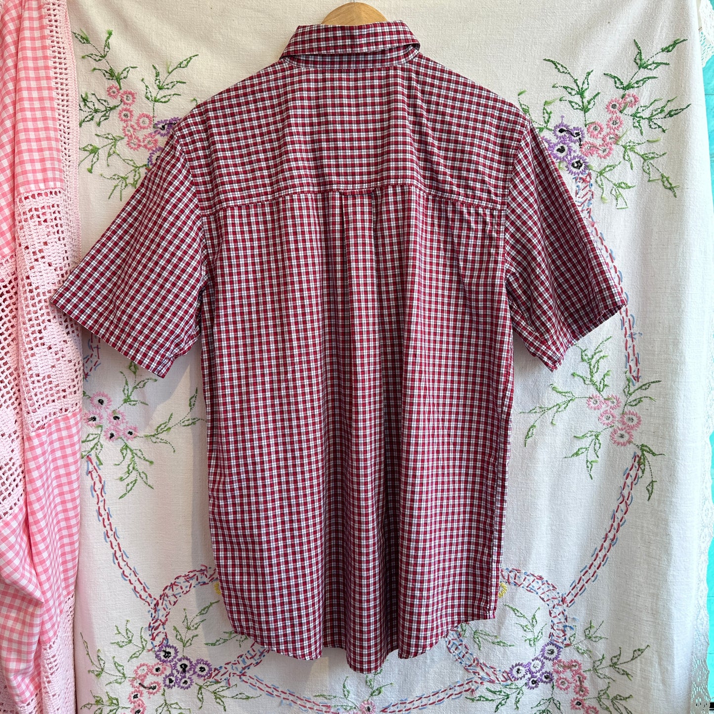 Chaps Plaid Short Sleeve Button Up, M