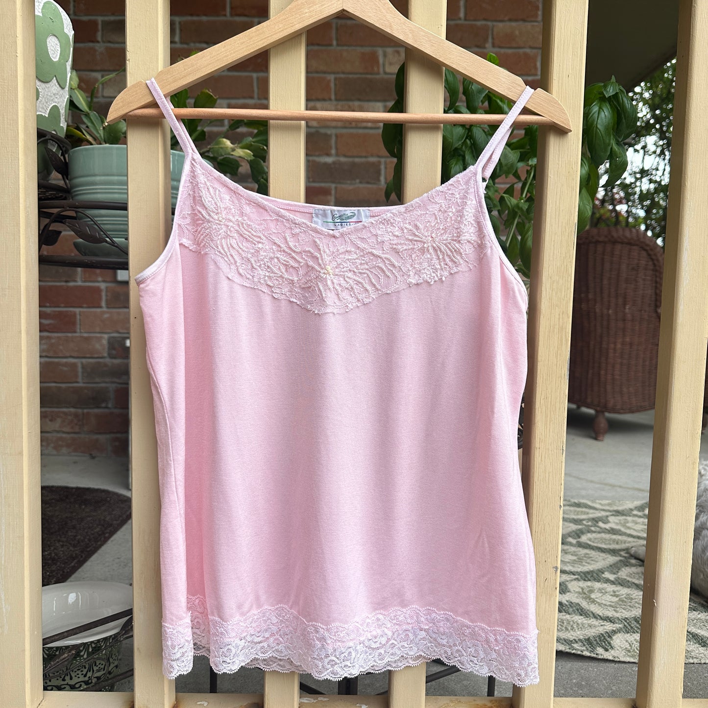 Pink Lace and Beaded Camisole, M