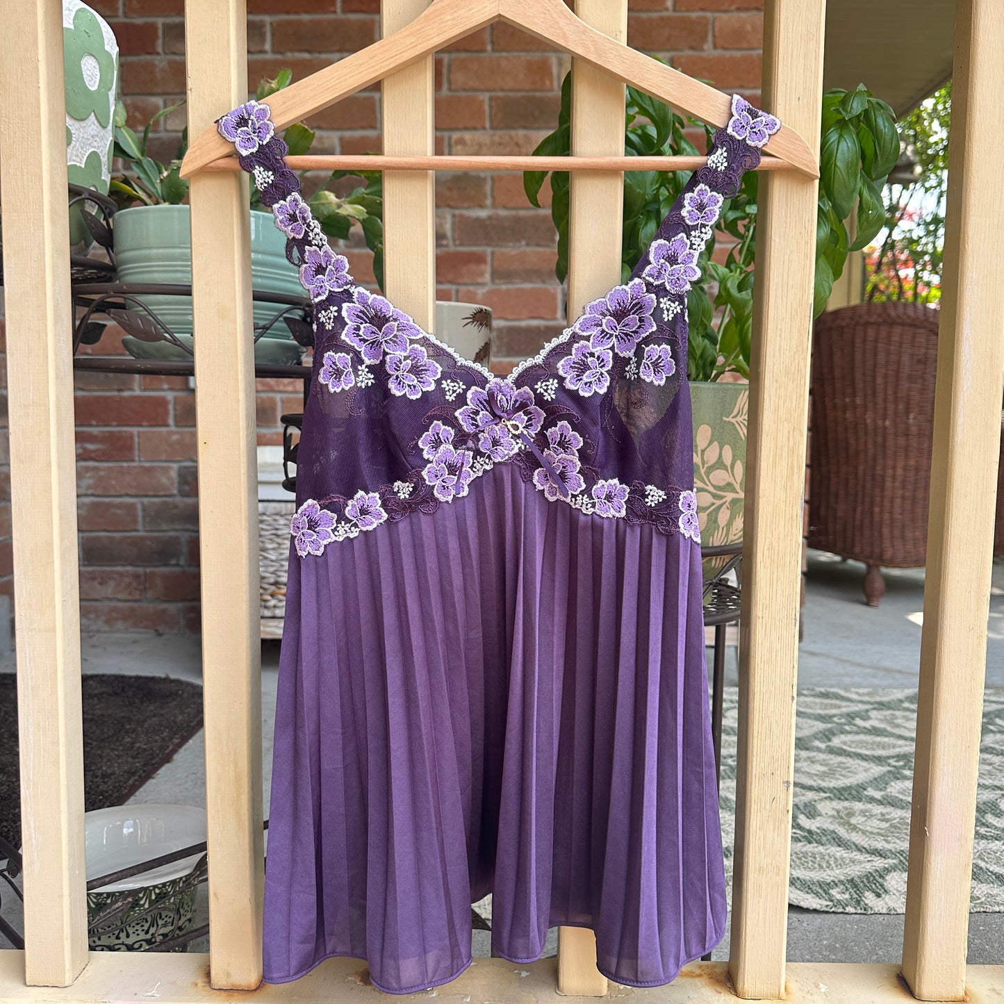 Purple Sheer Lace Camisole, M