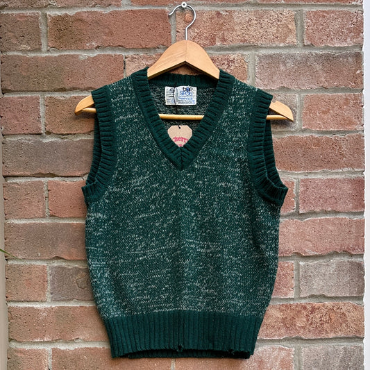 Top Sport Green Wool Sweater Vest, S