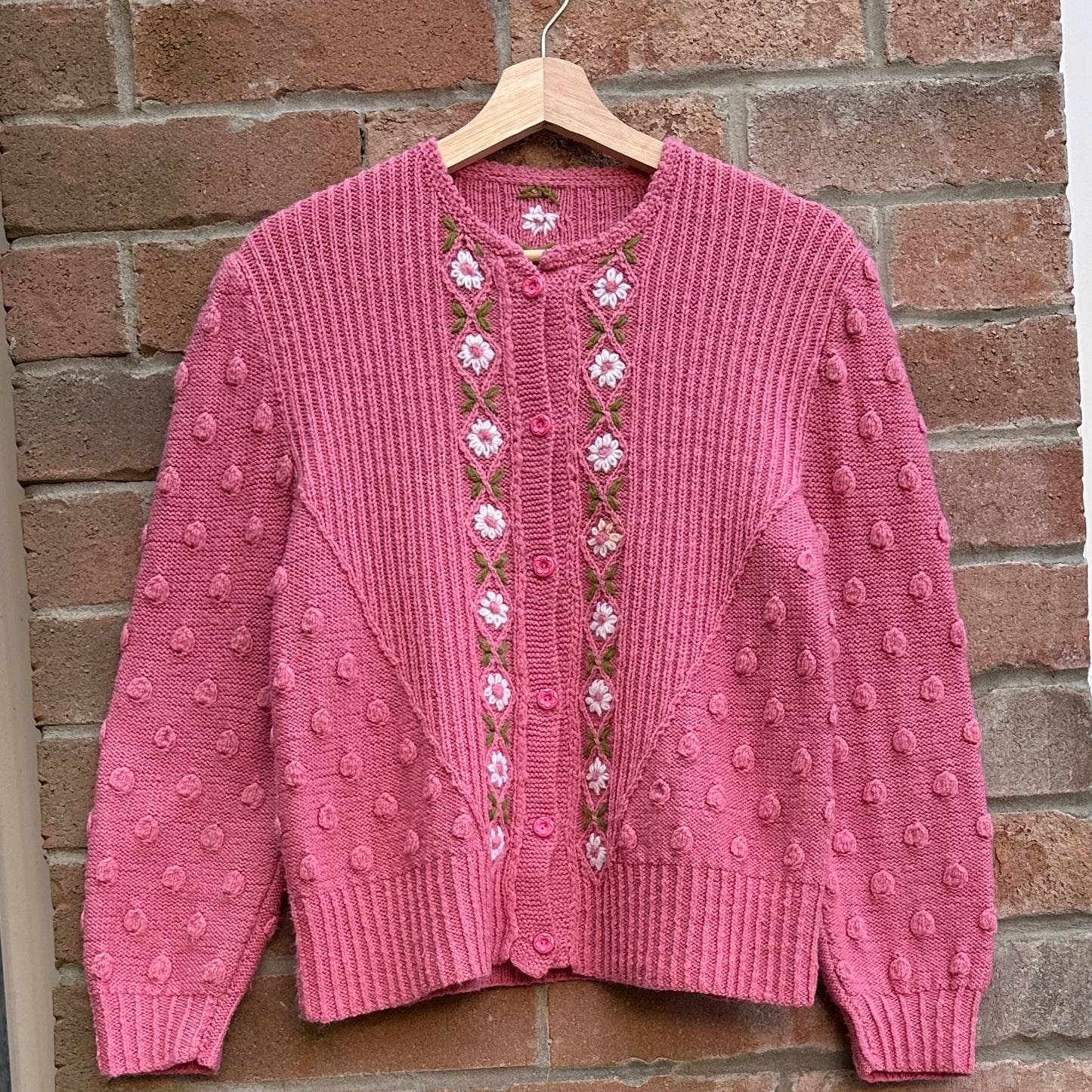 Pink Knit Cardigan, S