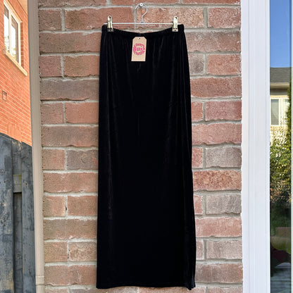 Worthington Black Velvet Maxi Skirt, S