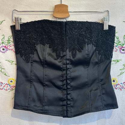 Costa Blanca Black Beaded Corset, XS