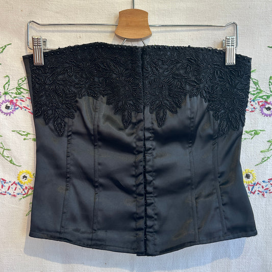 Costa Blanca Black Beaded Corset, XS