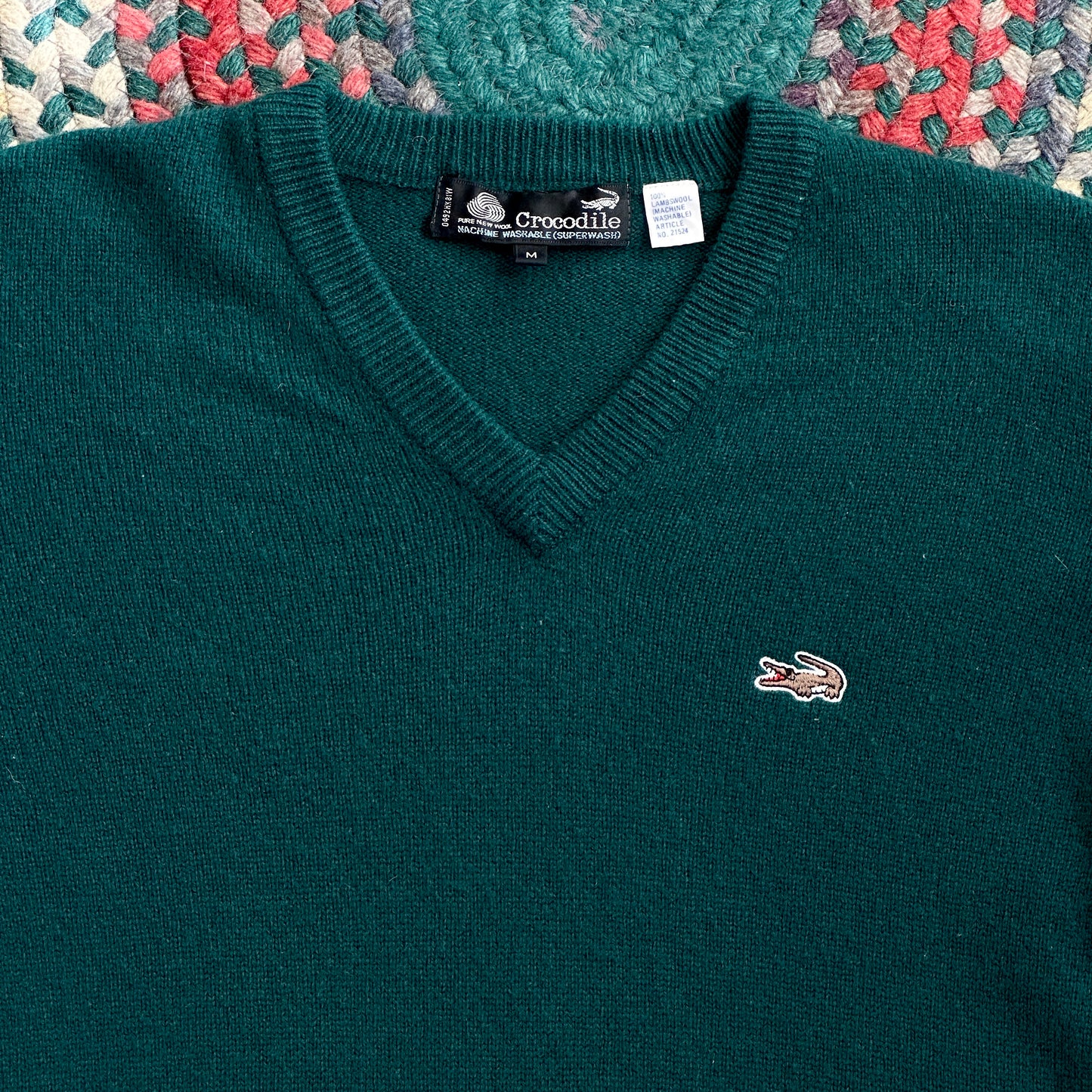 Crocodile Green Wool Sweater, M