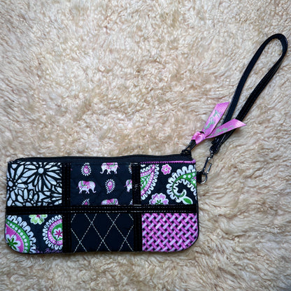 Vera Bradley Pink Elephant Patchwork Wristlet Bag