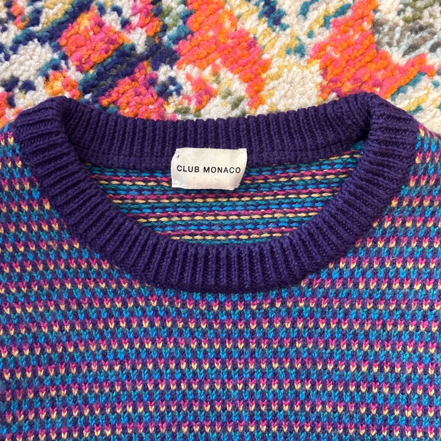 Club Monaco Colorful Knit Sweater, S