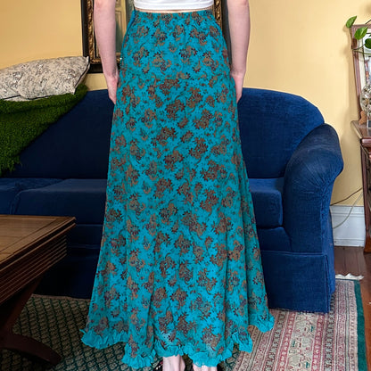 Teal Maxi Skirt, S