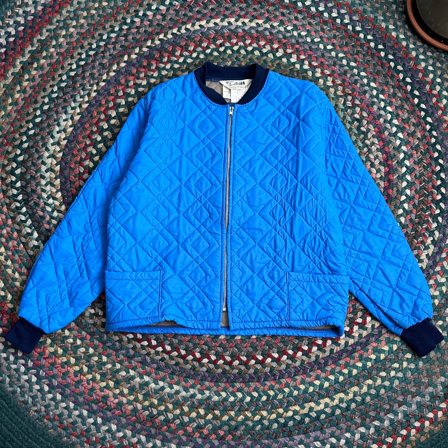 Sport Chief Vintage Quilted Blue Jacket, L