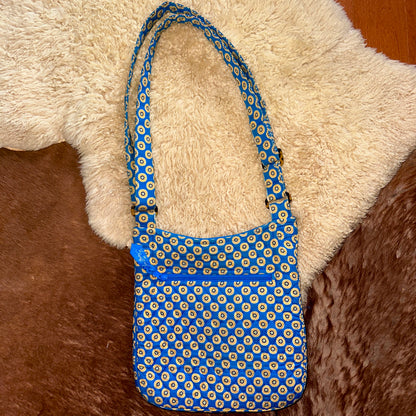 Vera Bradley Blue and Yellow Cross Body Bag