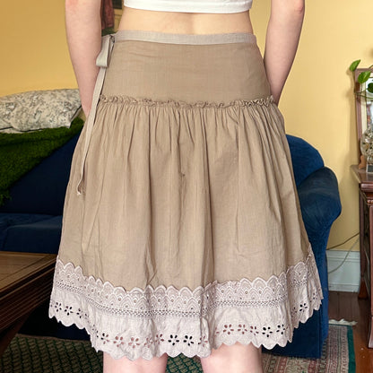 Boho brown Skirt, S