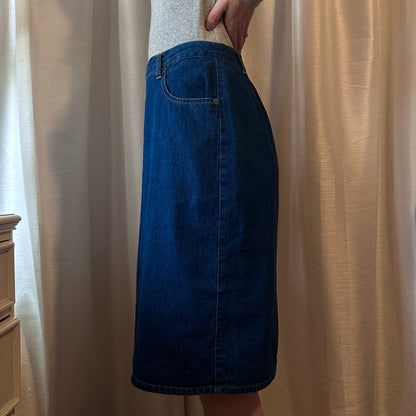 Denim Knee-Length Pencil Skirt, 10