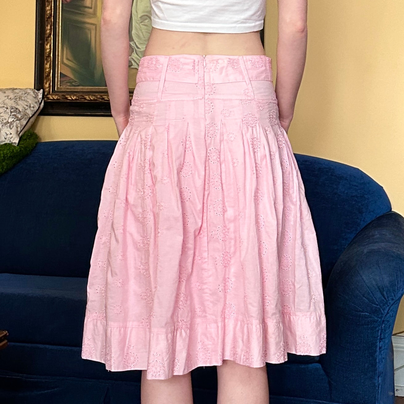 Pink Cotton Skirt, S