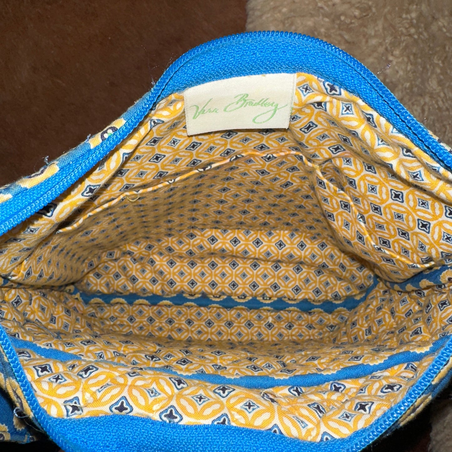 Vera Bradley Blue and Yellow Cross Body Bag