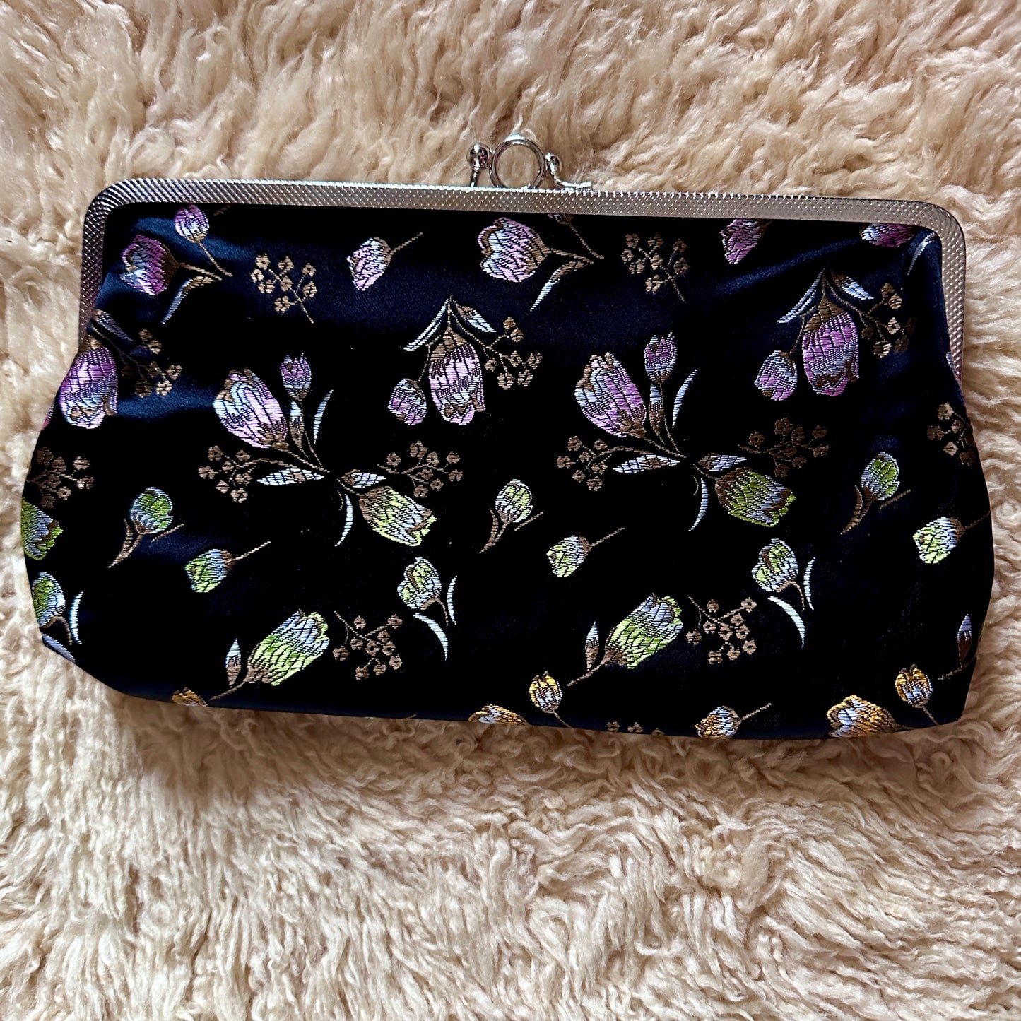 Black Floral Clutch