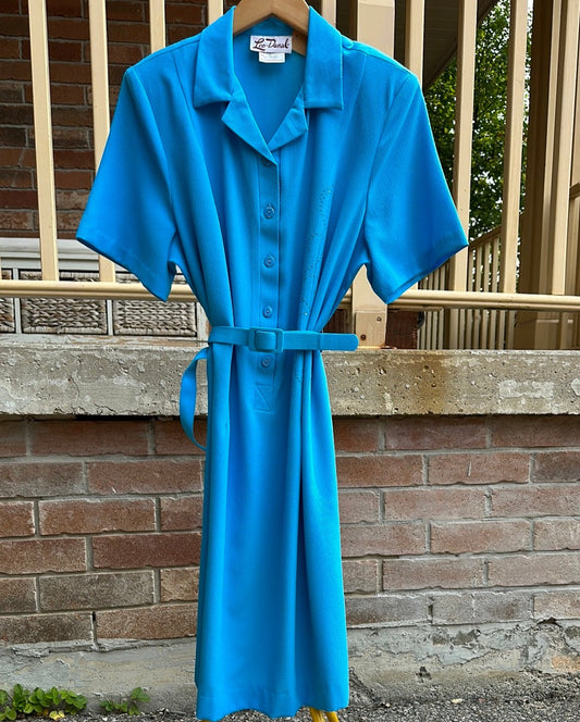 Leo-Danal 1970s Blue Dress, S - Dress - Cherry Buzz