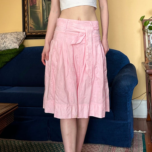 Pink Cotton Skirt, S