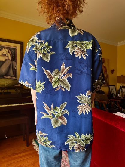 Hawaiian Shirt, M - Button Down - Cherry Buzz