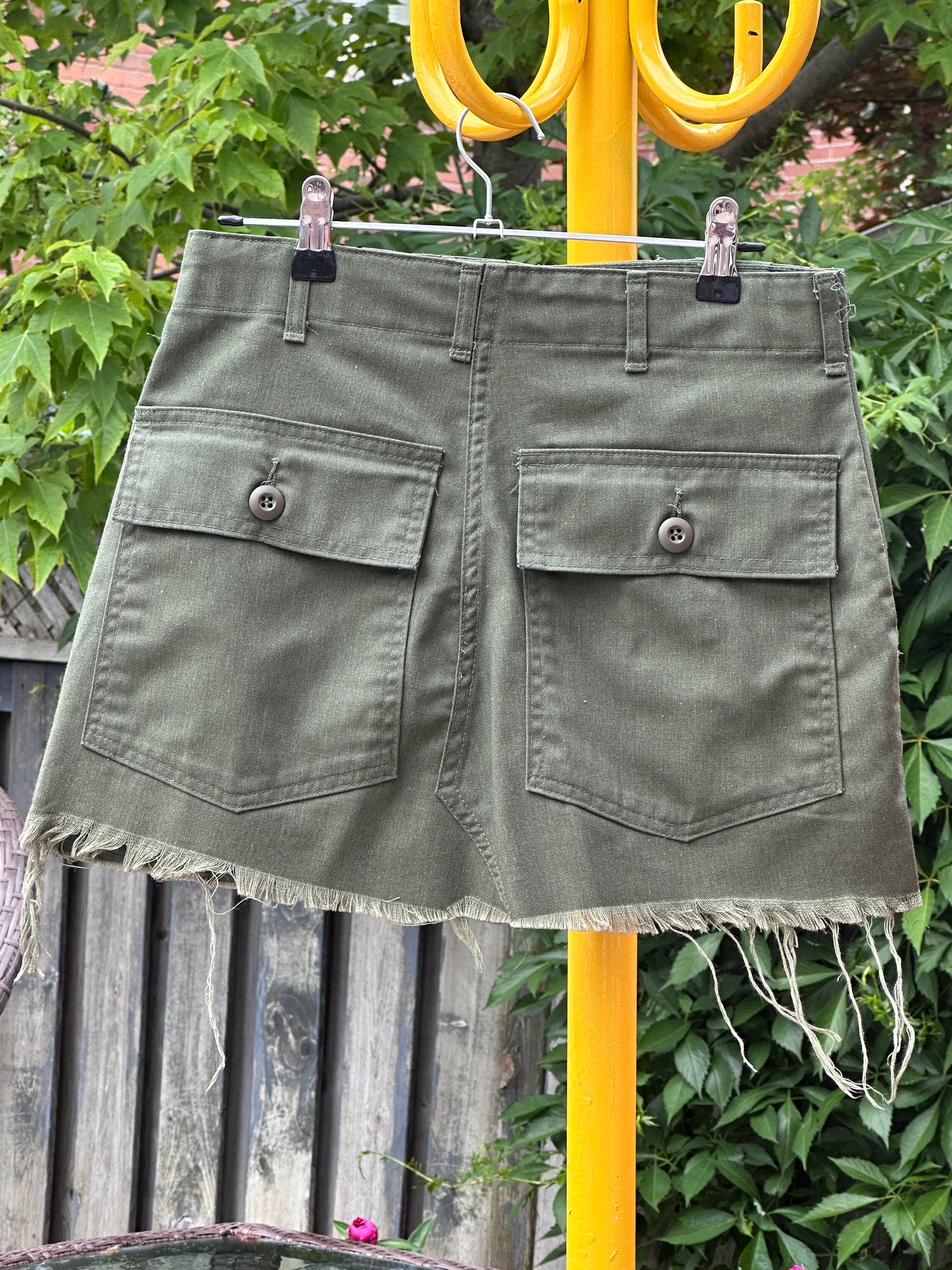 Green Cargo Short Skirt, 28 - Skirt - Cherry Buzz