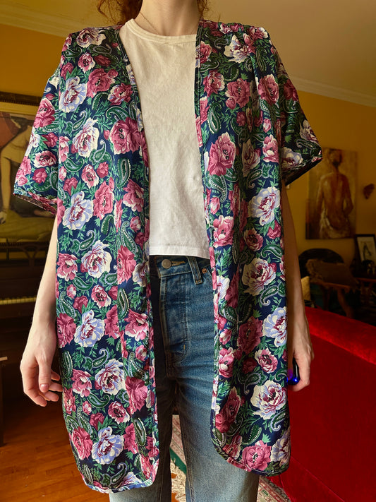 Floral Kimono Cardigan, M - Shirt - Cherry Buzz