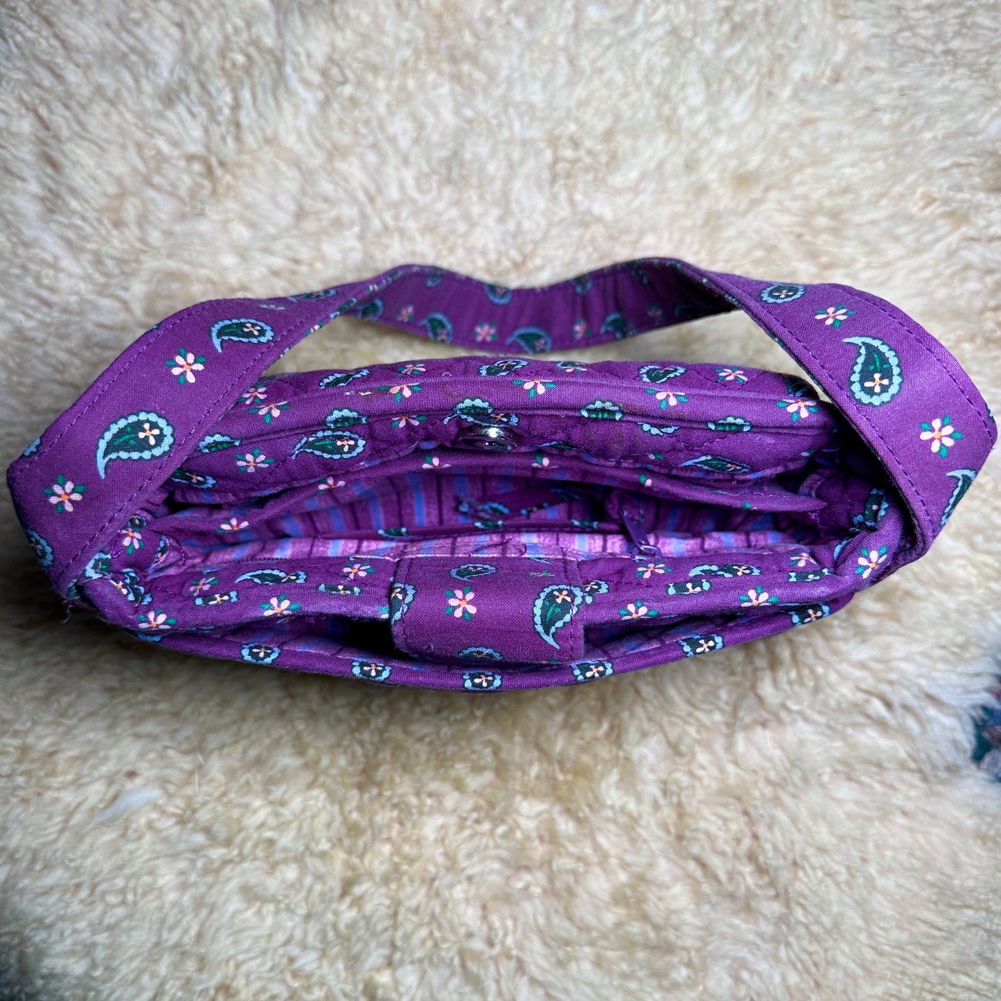 Maggi B Purple Paisley Hand Bag