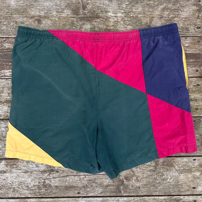 Nautica Yellow, Blue and Red Swim Trunks, L - Cherry Buzz