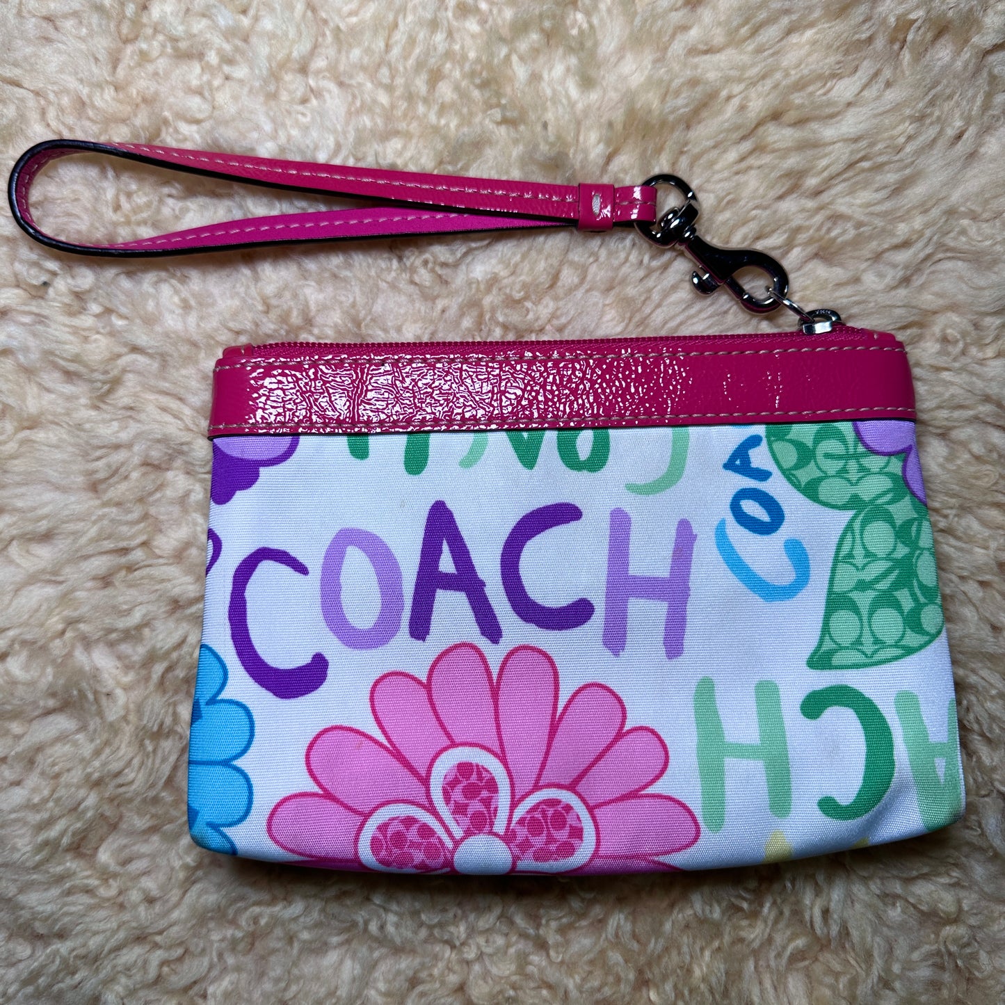 Coach White Wristlet Bag