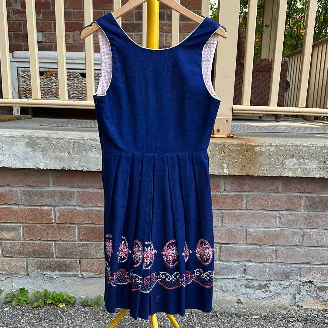 1970s Blue and Pink Dress, S - Dress - Cherry Buzz