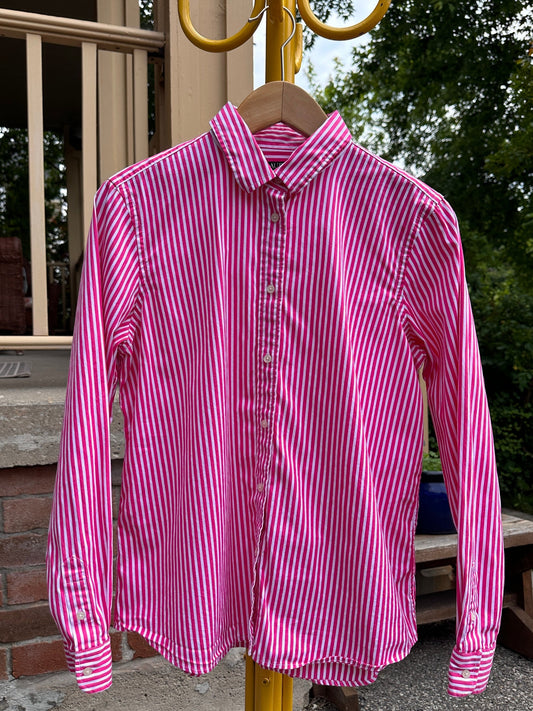 Ralph Lauren Polo Pink Stripe Button Down, XS - Cherry Buzz