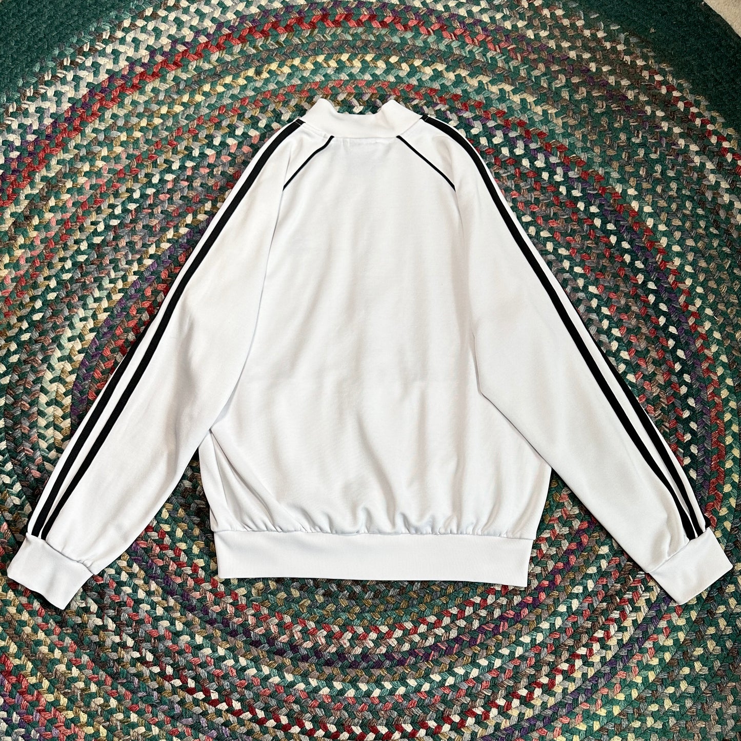 Adidas White Track Zip Up, L