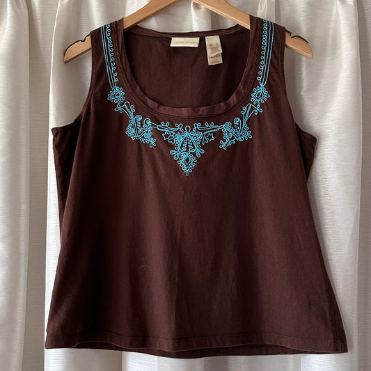 Yzza Brown Tank Top, L