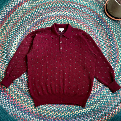 JP Tilford Burgundy Wool Sweater, XL