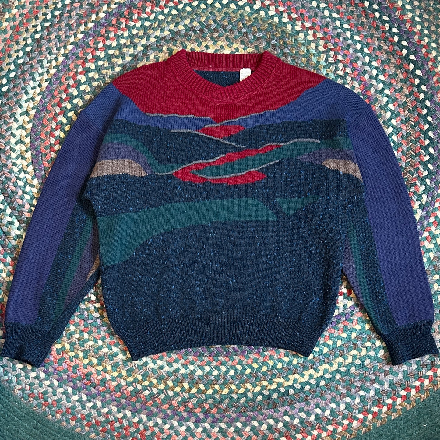 Wool Sweater with Mountains, L