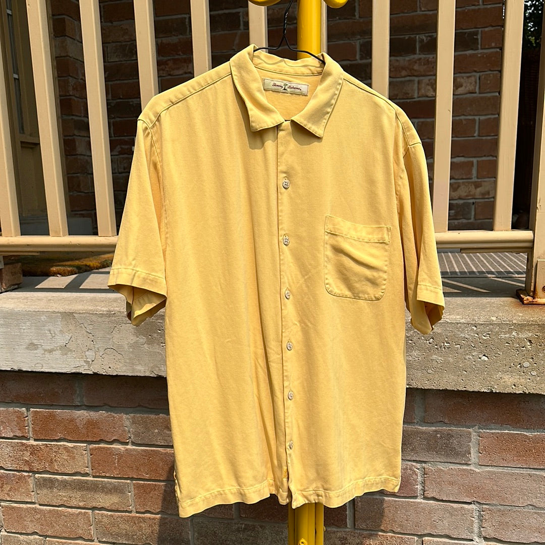 Tommy Bahama Yellow Silk Button Down, S - Button Down - Cherry Buzz