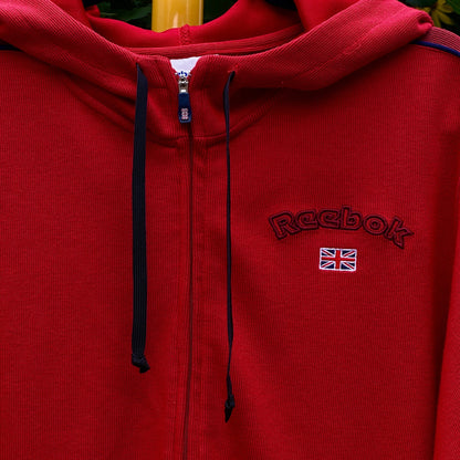 Reebok Red Zip Up, L - Cherry Buzz