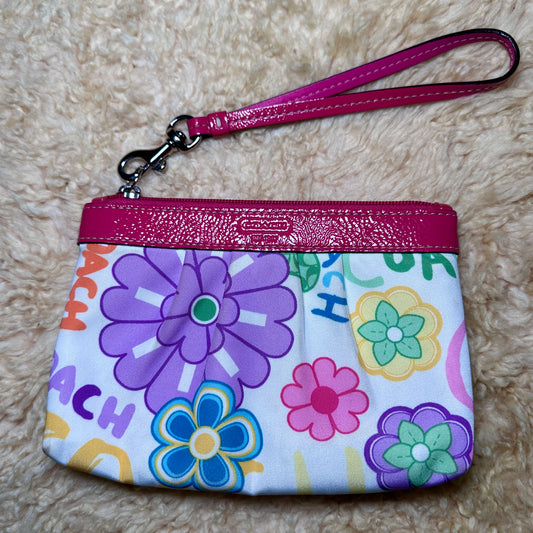 Coach White Wristlet Bag