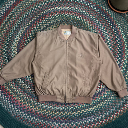 Oxford Club Tan Bomber Jacket, L