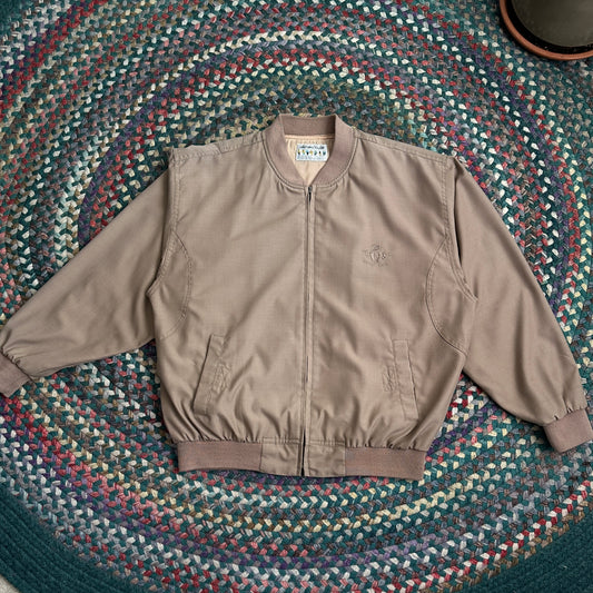 Oxford Club Tan Bomber Jacket, L