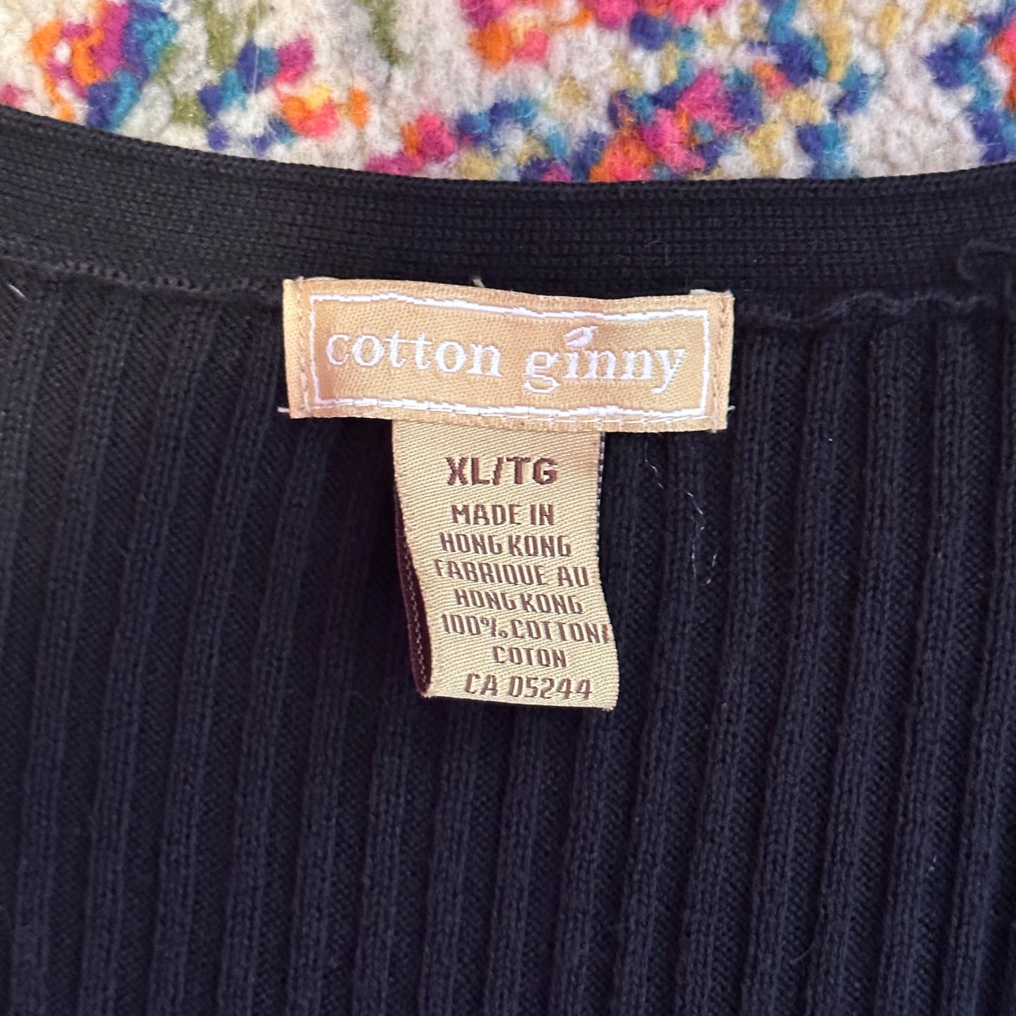 Cotton Ginny Black Cardigan, XL