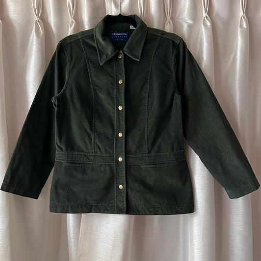 Liz Claiborne Green Corduroy Jacket, S